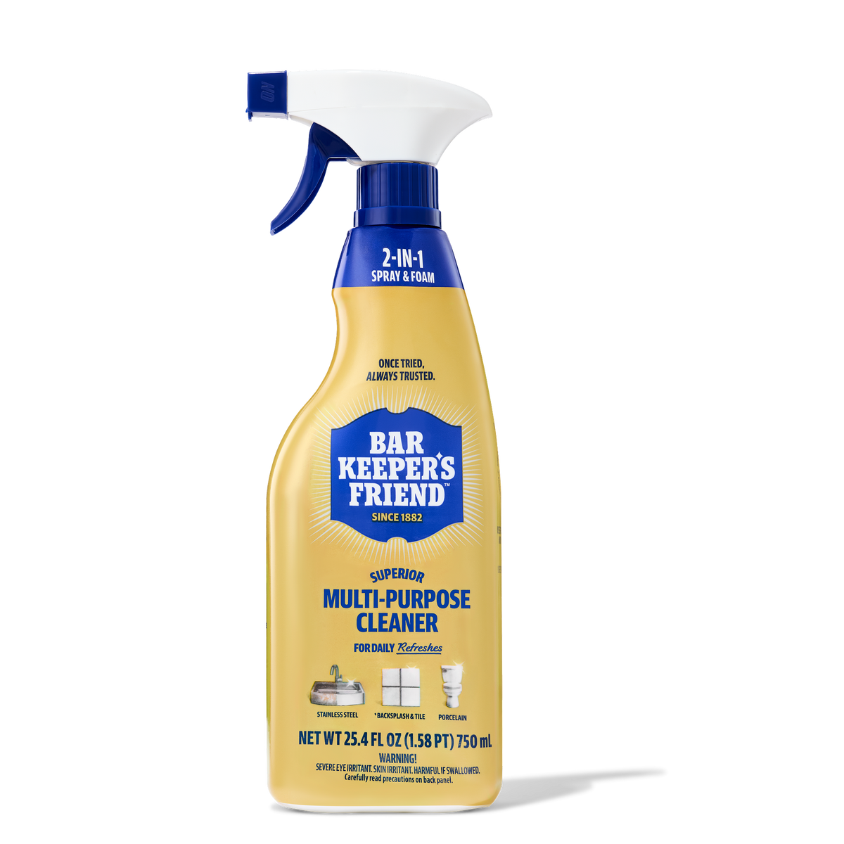 Bar Keeper's Friend Superior Multi-Purpose Cleaner with 2-in-1 spray and foam